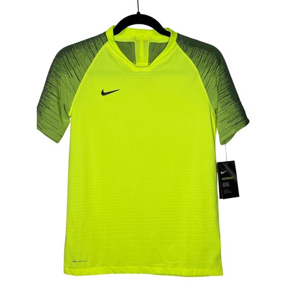 Nike NEW Kids Youth Large Yellow Soccer Football Short Sleeve Shirt $70 MSRP - Picture 1 of 7